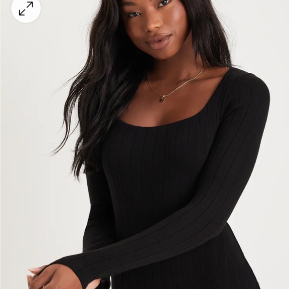 Lulus size medium. Black long sleeve lounge romper. Never worn. - Picture 4 of 5